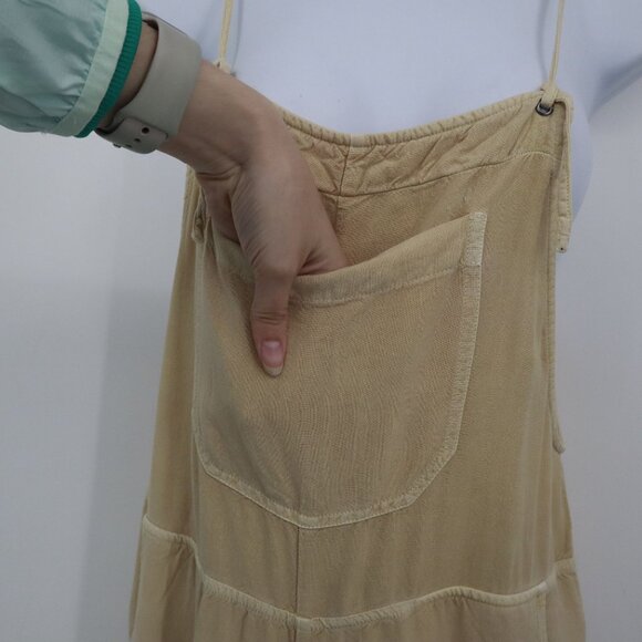 RVCA Jumpsuit Women S Beige Boho Utilitarian Cottagecore Rustic Earthy Gardening - Picture 9 of 16